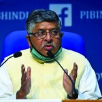 Minister of Electronics & Information Technology, Ravi Shankar Prasad addresses a press conference