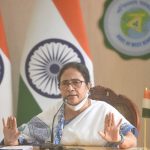 Howrah: West Bengal Chief Minister Mamata Banerjee addresses a press conference at Nabanna in Howrah on April 4, 2022  on Monday April 04,2022.(Photo:IANS)